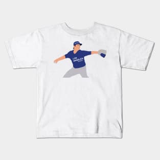 Baseball player in action Kids T-Shirt